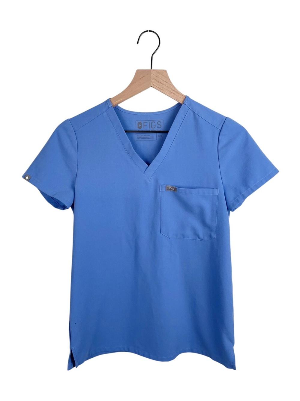 Figs Catarina One Pocket Scrub Top Ceil Blue Women's Size XXS FW1000 Nursing